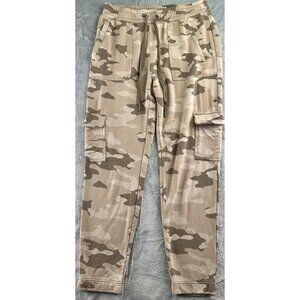 Banana Republic Jogger Pant Size XS Tan Camo Soft Baby Terry Cargo Crop Leisure